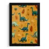 Dinosaurussen - Stekels - Herfstbladeren - Bruin fotolijst zwart zonder passe partout klein -3d