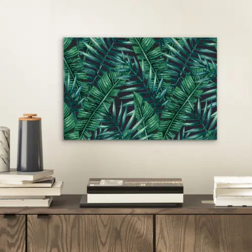 Bladeren - Tropical - Jungle aluminium wit klein -sfeer1