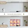 Modern - Patroon - Kleurrijk keuken achterwand spatscherm klein 900 -voor_na_DE