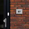 Grijs botanisch patroon - Traditioneel Naambord Rechthoek middel -sfeer1-rechthoek-S