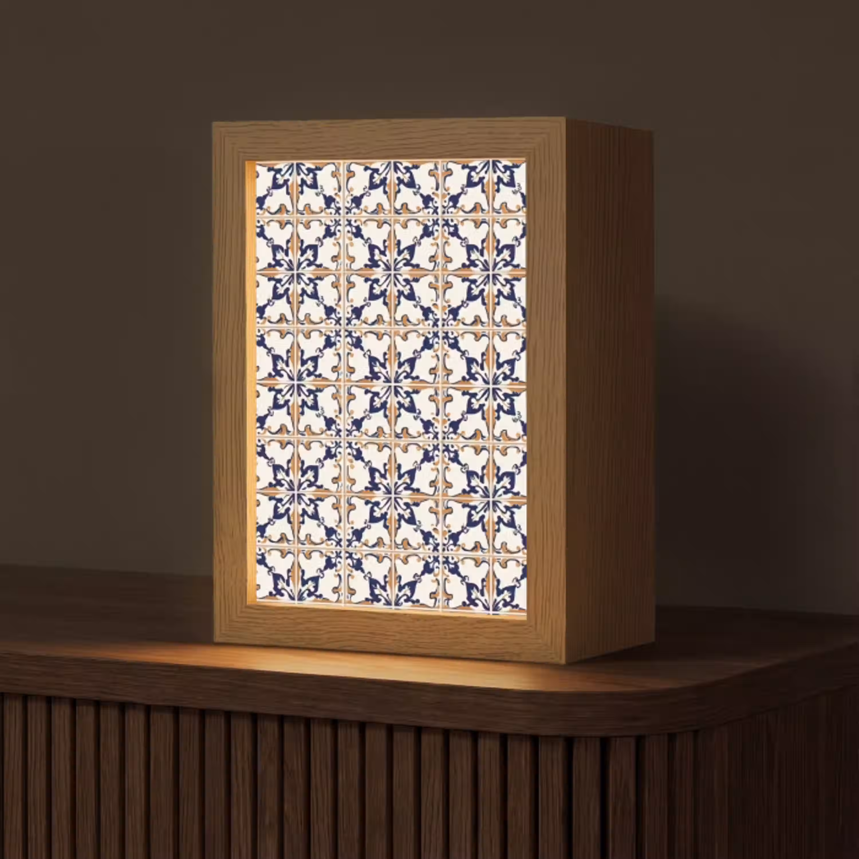 Klassiek - Patroon - Kleurrijk Light Box met kabel (Tafellamp) klein 925 -z3d_website