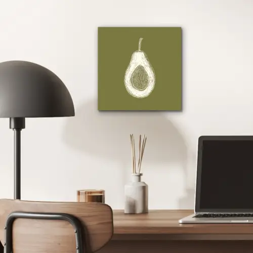 Avocado - Minimalistisch - Illustratie - Groen aluminium wit klein -sfeer5