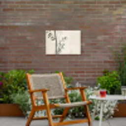 Japandi - Bamboe - Beige Tuinposter op houten frame 2 cm dik klein -sfeer3