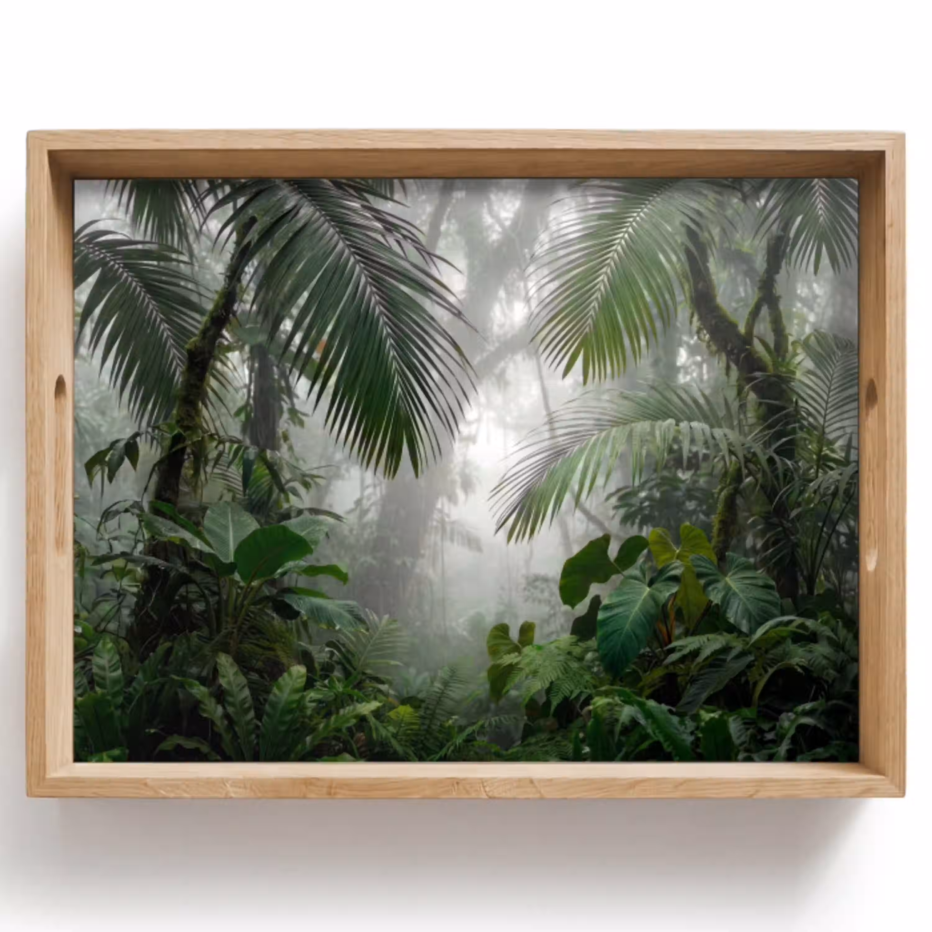 Natuur - Jungle - Mist - Tropisch - Groen Dienblad Rechthoek middel -z3d_shopping