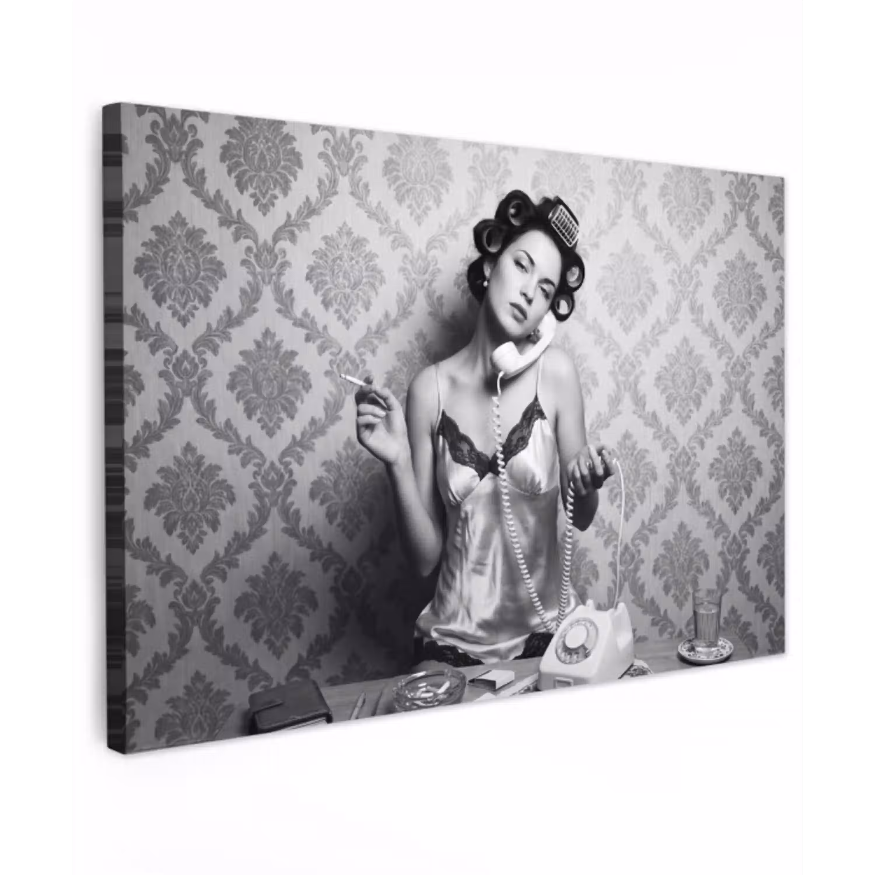 Chic - Vrouw - Zwart - Wit canvas 2cm klein -z3d