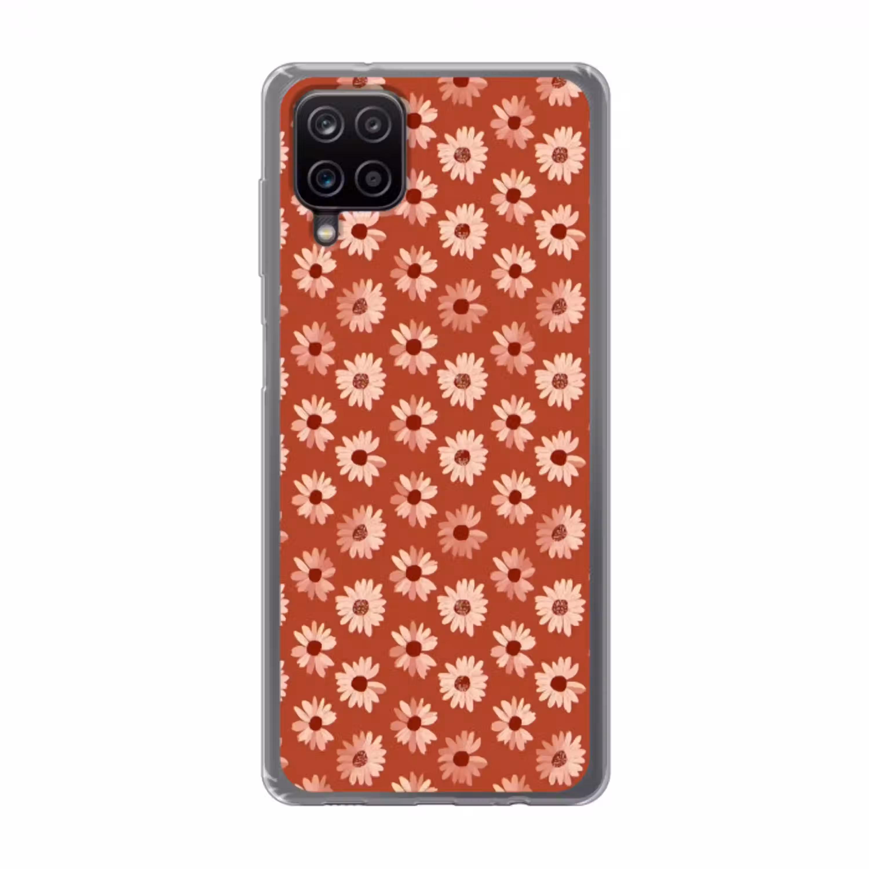 Madelief - Retro - Terracotta Telefoonhoesje Samsung Galaxy A12 klein 372 -3d