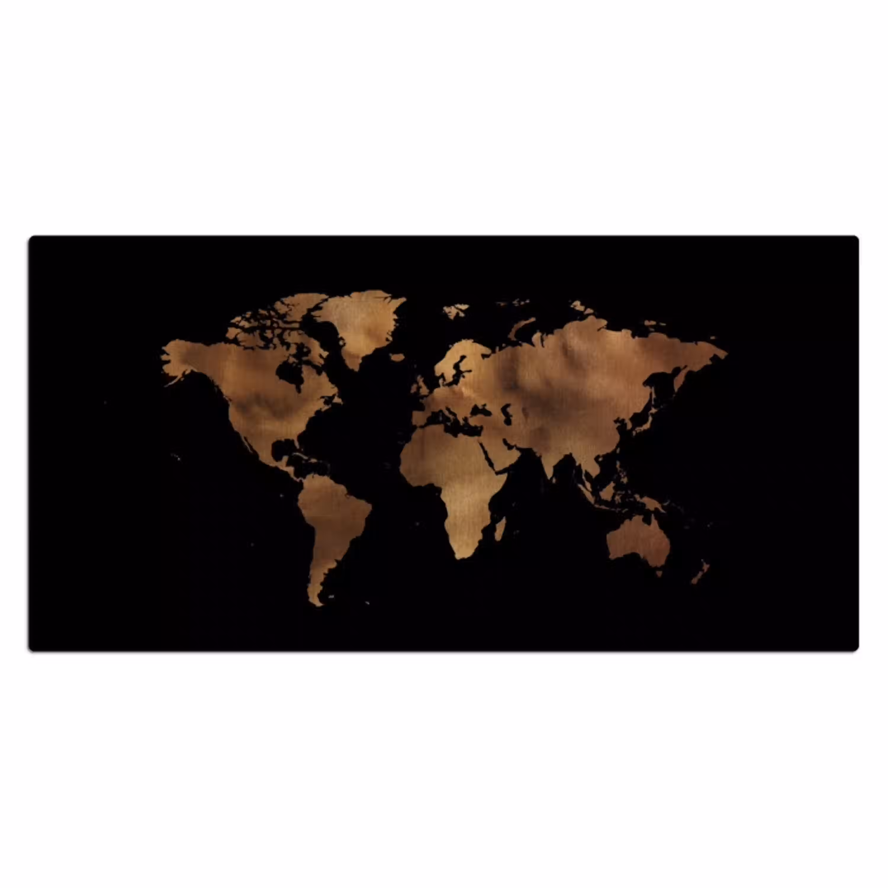 Wereldkaart - Leer - Bruin Muismat XXL klein -3d_leeg