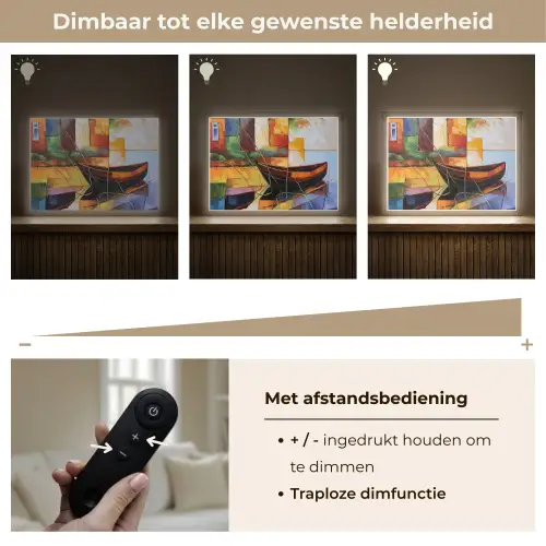 Abstract - Kunst - Boot - Kleuren Light Box met batterij (Wandlamp) middel -USP_dimbaarNL