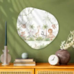 Dieren - Jungle - Pastel Wandcirkel Organisch Aluminium middel -sfeer2