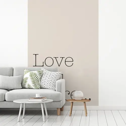 Minimalistisch - Love - Beige fotobehang vinyl groot -woonkamer