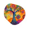 Boom - Levensboom - Abstract - Kleurrijk Wandcirkel Organisch Forex 3mm klein -3d