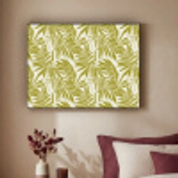 Palmblad - Patroon - Groen Textielframe zwart klein 947 -sfeer1