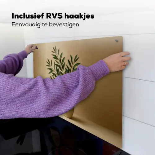 Vaas - Olijftakken - Bladeren - Beige Inductie beschemer met haakjes middel -ky-ophangen-nl