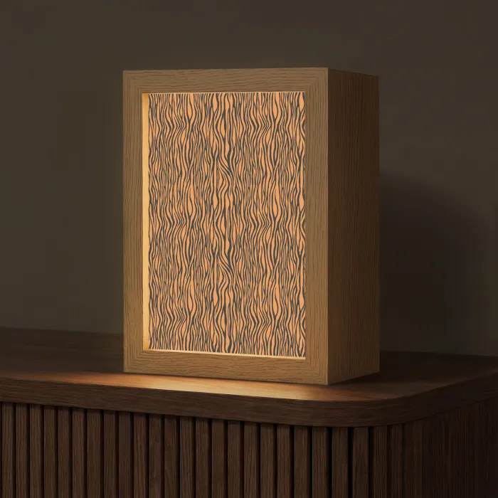 Tijger - Oranje - Patroon - Strepen Light Box met kabel (Tafellamp) klein 925 -z3d_website