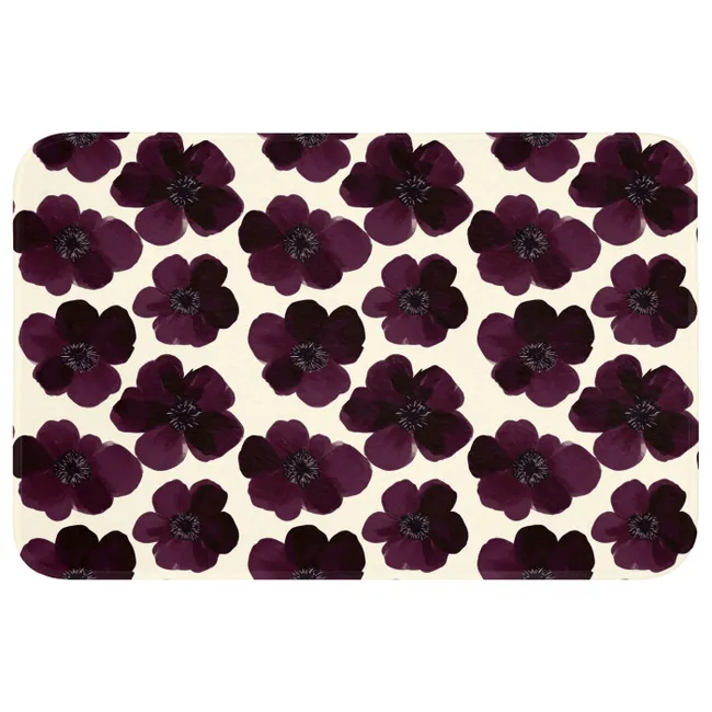 Badematte - Blumen - Aquarell - Lila