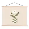 Bloem - Wit - Vaas - Quote textielposter latten blank klein -3d