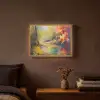 Landschap - Olieverf - Rivier - Kleurrijk Light Box met batterij (Wandlamp) middel -sfeer4