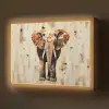 Olifant - Slurf - Mozaïek - Abstract Light Box met batterij (Wandlamp) middel -z3d_website