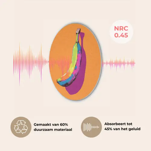 Felle kleuren - Banaan - popart Akoestische PET Vilt - Rond klein -USP_NL
