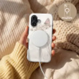 Vlinder - Bloem -Natuur - Beige Toughcase MagSafe Apple iPhone 17 klein -USP_MagsafeV