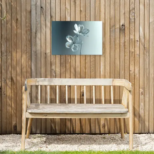 Kristal - Bloemen - Grijs Tuinposter op houten frame 2 cm dik klein -sfeer4