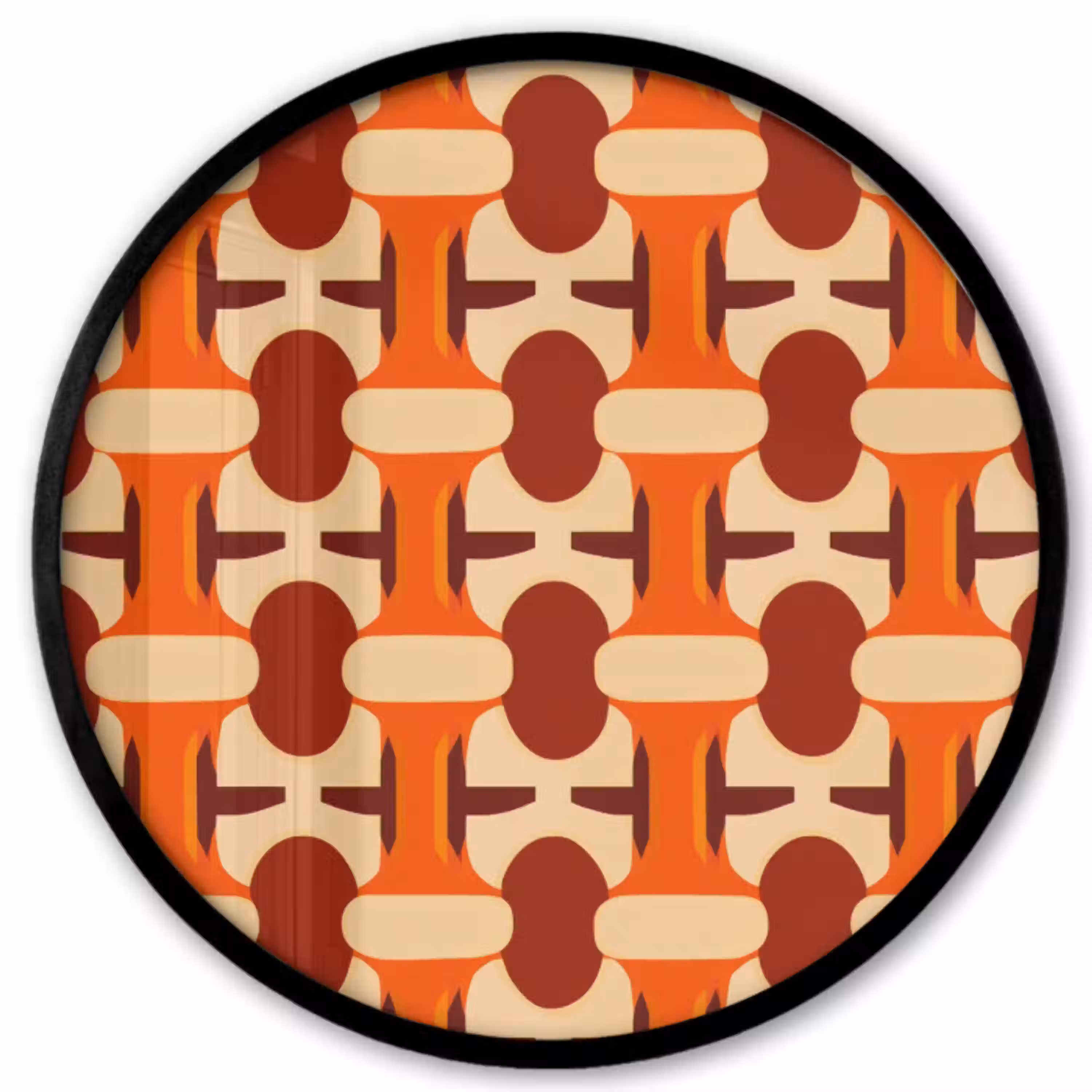 Geometrisch - Retro - Oranje Fotolijst rond zonder passe partout klein 856 -3d