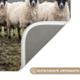 Schapen - Rij - Weide - Dieren - Platteland Badmat klein -USP_AntislipDE