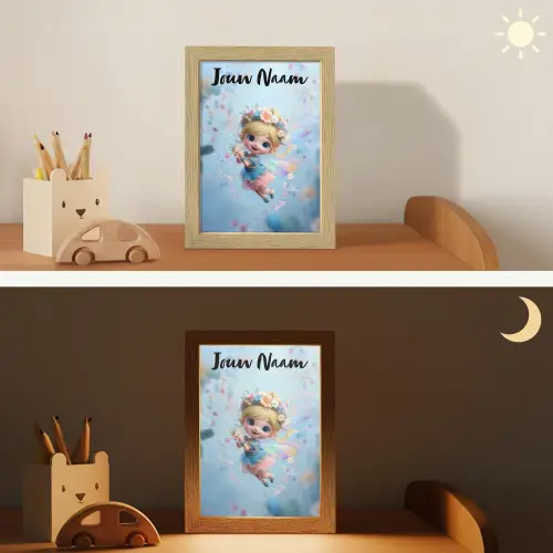 Fee - Bloemen - Sprookje - Blauw Light Box met kabel (Kinderlampje) klein -sfeer3_kind