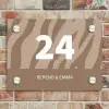 Beige zebra - Klassiek Naambord Rechthoek middel -sfeer3
