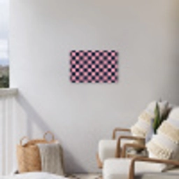 Traditioneel - Patroon - Blauw - Roze Tuinposter op houten frame 2 cm dik klein 845 -sfeer1
