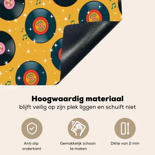 Muziek - Patroon - Geel Inductie beschemer met haakjes klein 777 -ky-onderkant-nl
