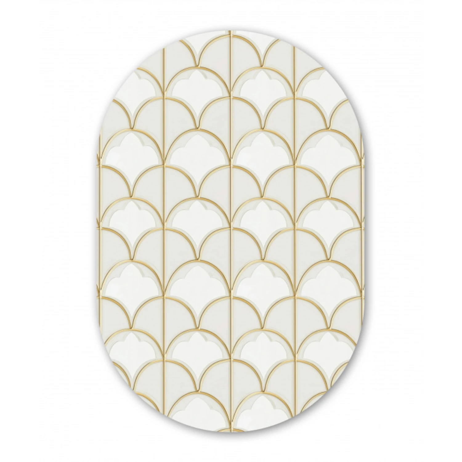 Mozaïek - Bogen - Goud Wandcirkel Ovaal Aluminium middel 839 -3d