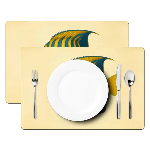 Felgeel - Vis - Strepen - Vinnen Placemat vinyl groot -zzsfeer2_Kitchenyeah-website