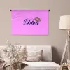 Diva - Lip - Panterprint - Roze Wandkleed katoen middel -sfeer4