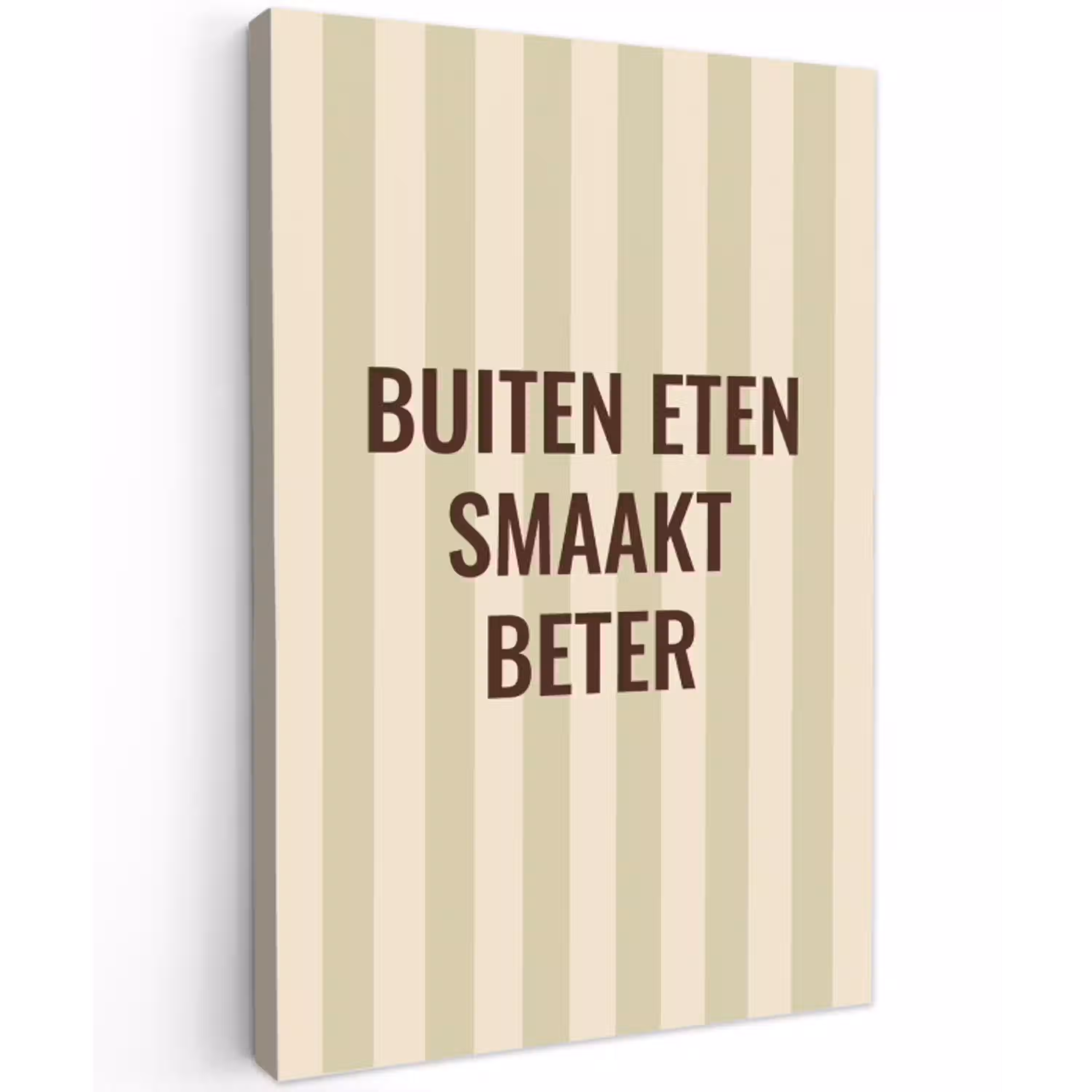 Buiten - Quote - Strepen - Zomer Tuinposter op houten frame 2 cm dik klein -3d