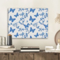 Vlinder - Bloemen - Blauw PET vilt klein 837 -sfeer1