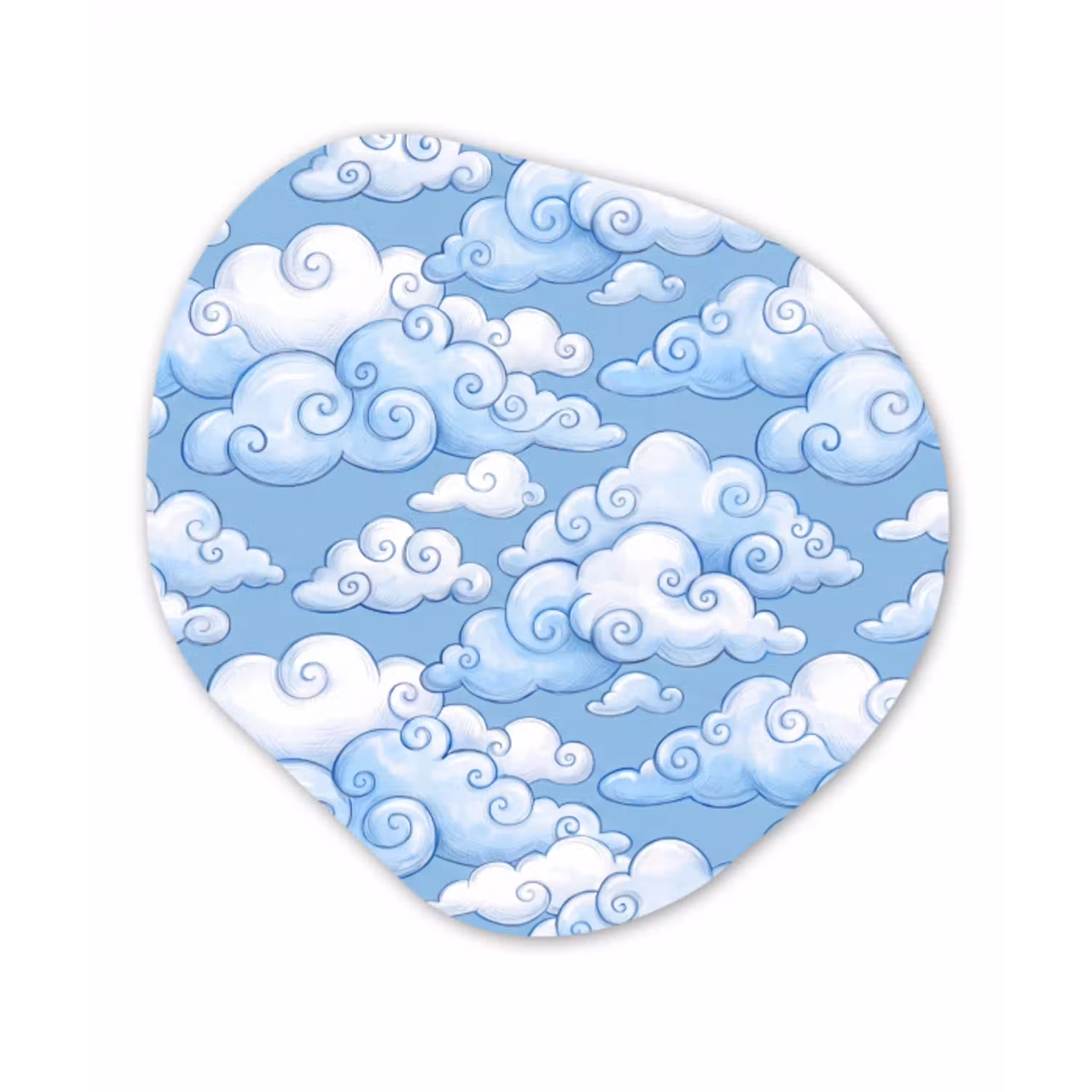 Wolken - Patroon - Hemel - Illustratie - Wit Wandcirkel Organisch Forex 3mm klein -3d