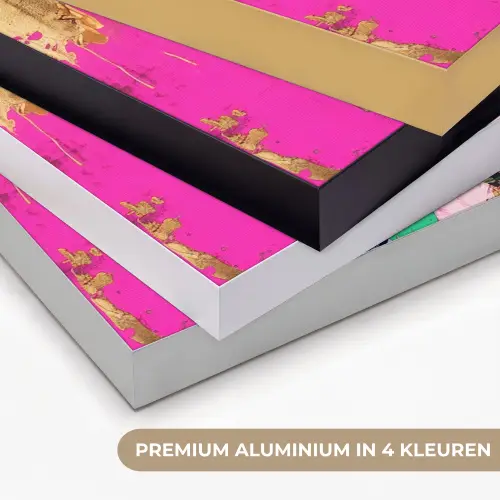 Bloemenkroon - Goud - Vrouw - Portret Textielframe zwart klein -USP_kleurenNL