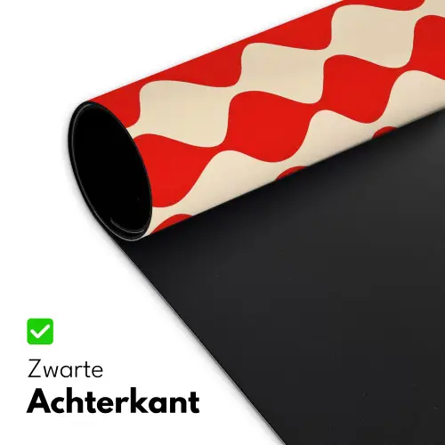 Golvend patroon - Retro - Rood - Beige Muismat XXL klein 681 -sfeer2