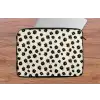 Madeliefjes - Grafisch - Zwart - Beige laptophoes neopreen klein 279 -tafel