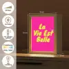 Quote - Retro - Roze Light Box met kabel (Tafellamp) klein -USP_NL