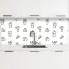 Koffie - Broodjes - Zwart - Wit keuken achterwand 2 middel -3d