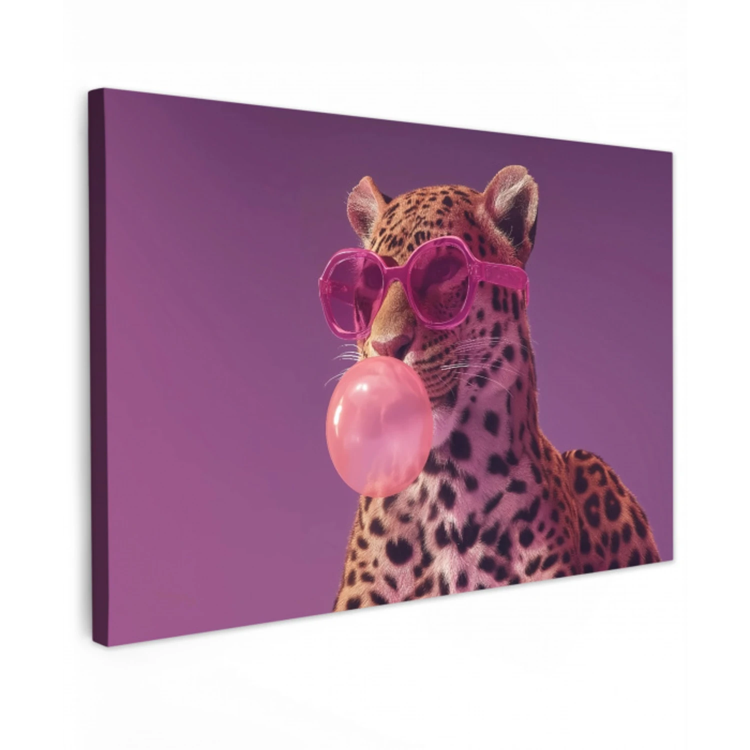Panter - Zonnebril - Kauwgombel - Roze canvas 2cm klein -z3d