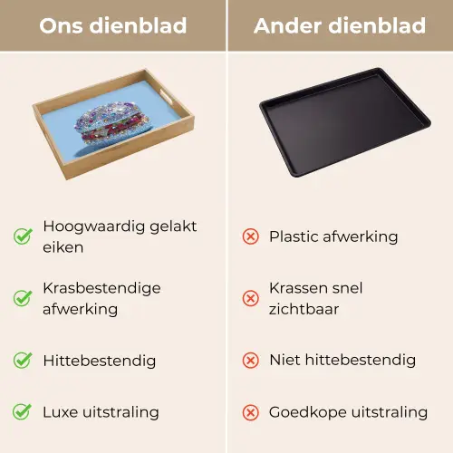 Glitters - Hamburger - Blauw Dienblad Rechthoek middel -USP_VergelijkingNL