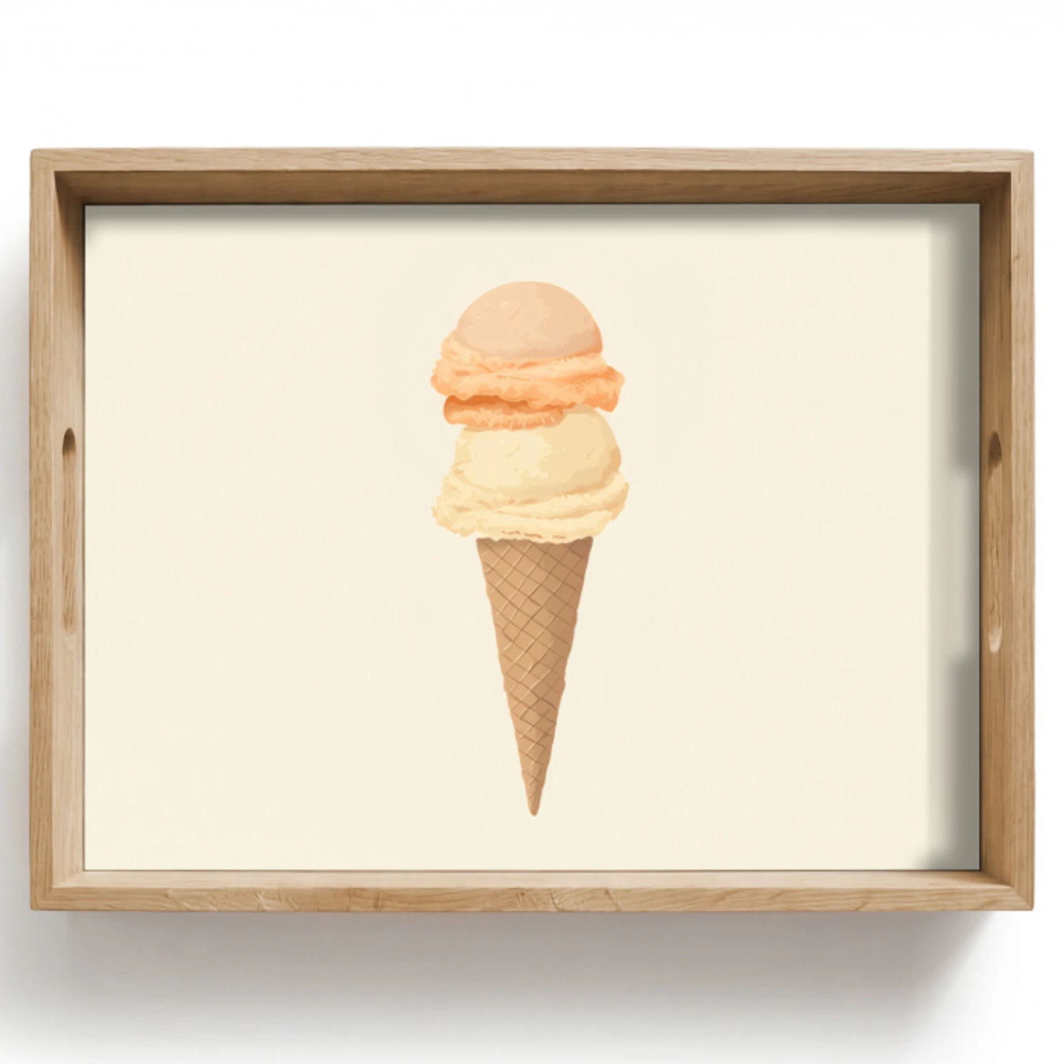 Minimalistisch - Schepijs - Hoorntje - Beige Dienblad Rechthoek middel -z3d_shopping