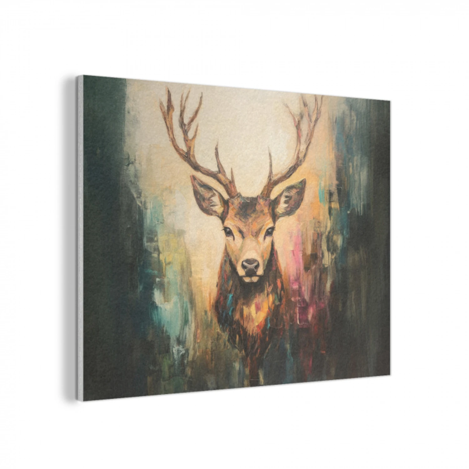 Hert - Geverfd - Gewei - Bruin PET vilt klein -3d