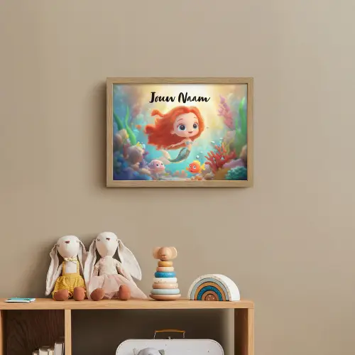 Zeemeermin - Vissen - Koraal Light Box met batterij (Wandlamp kind) middel -sfeer2_kind