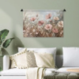 Bloemen - Botanisch - Schilderij - Pastel - Rustiek Wandkleed katoen klein -sfeer7