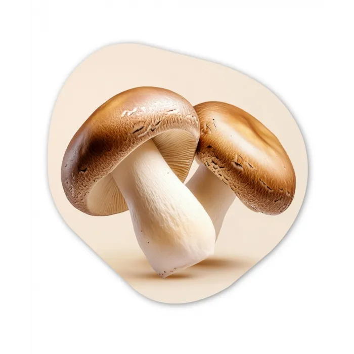 Champignons - Zacht - Beige Wandcirkel Organisch Forex 3mm klein -3d
