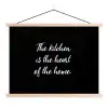 Spreuken - Koken - Thuis - The kitchen is the heart of the home - Quotes textielposter latten blank klein -3d